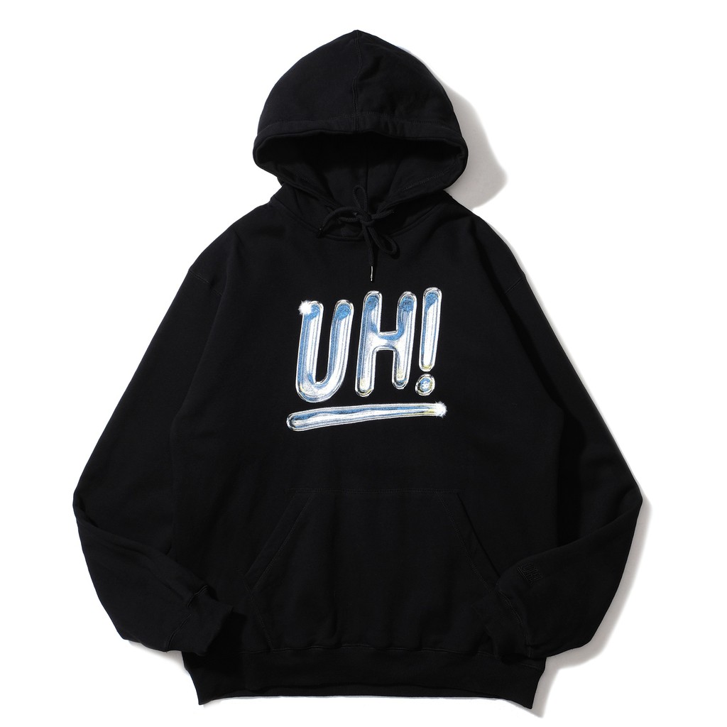UH Hoodie Heavyweight Cotton - CHROME LOGO BLACK