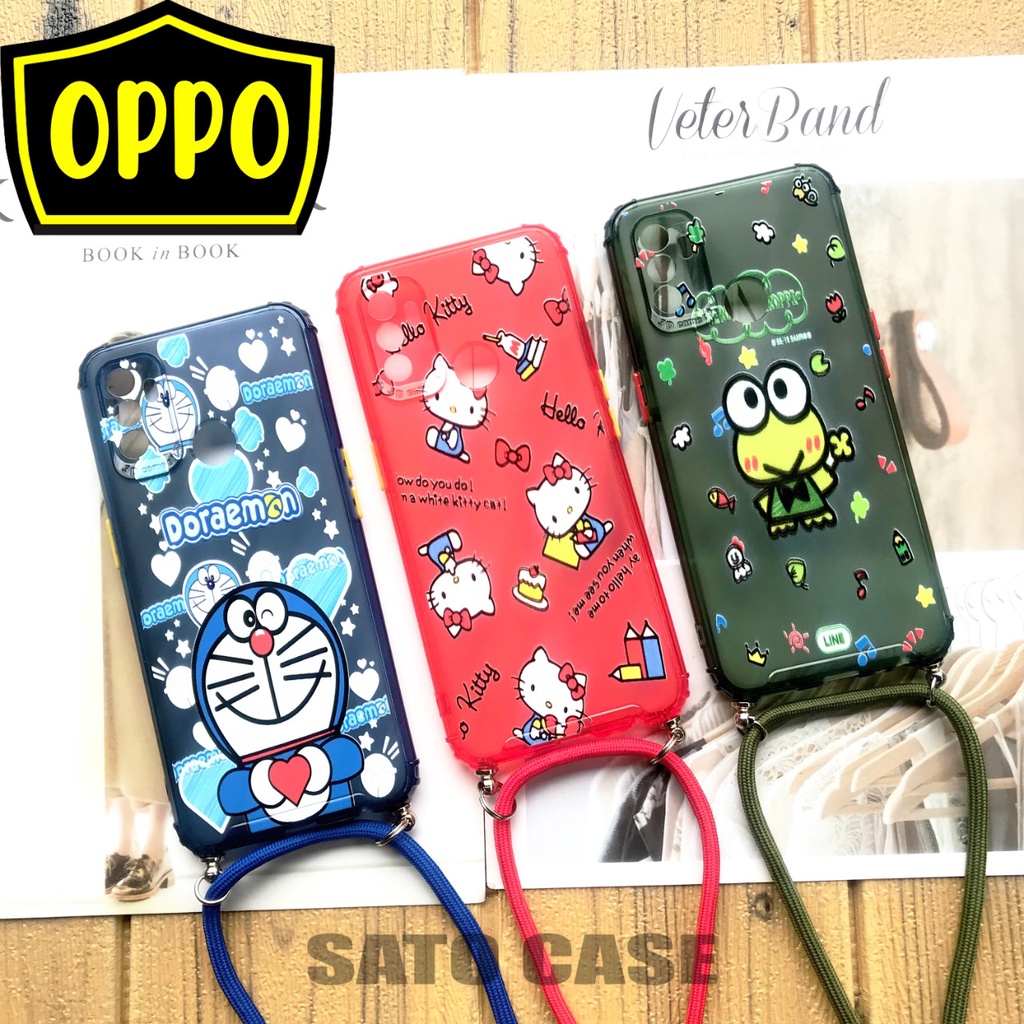Lanyard Sling Case - Casing Silikon OPPO A15 A16 A1K A31 A37 A3S A5 A9 2020