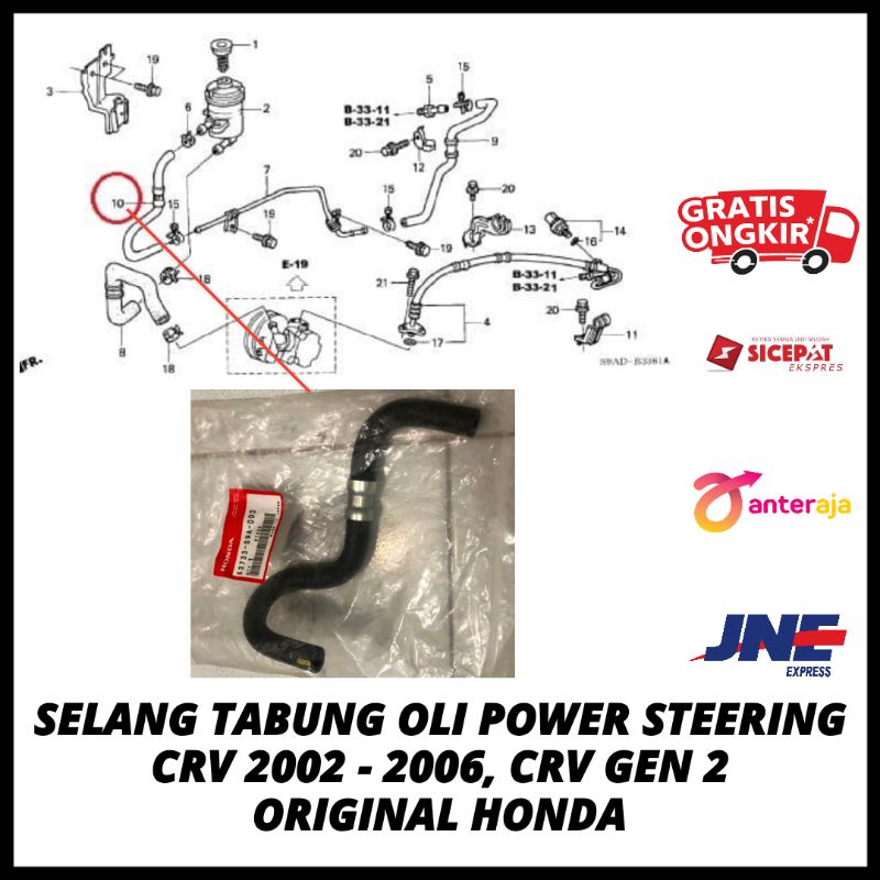 Jual Selang Panjang Tabung Tangki Botol Oli Power Steering Crv Crv Gen