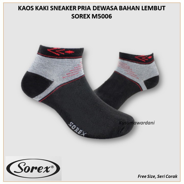 Kaos Kaki Pria Sorex M5006 Sneaker Socks Pendek | Kaos Kaki Cowok |ttc