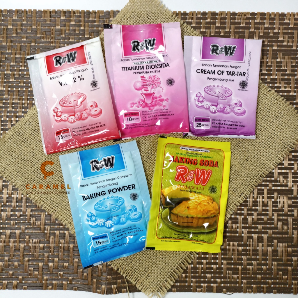 

R&W Rajawali Pemutih 10gr | R&W Rajawali Baking Powder 15gr | R&W Rajawali Baking Soda 40gr | R&W Rajawali VX2% | R&W Rajawali Cream Of Tar-Tar