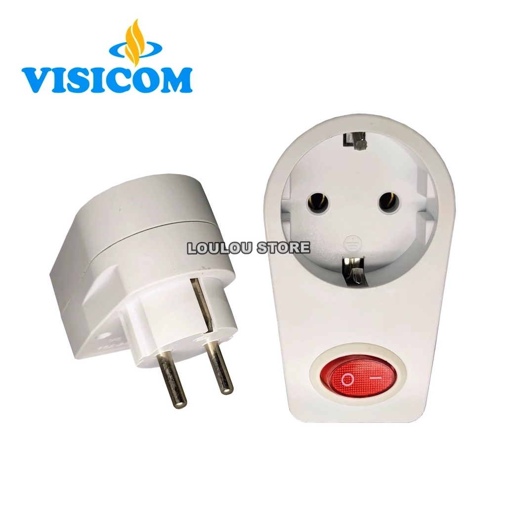 Steker Stop Kontak Arde 1 Lubang Dengan Saklar VISICOM VS-424P VS424P