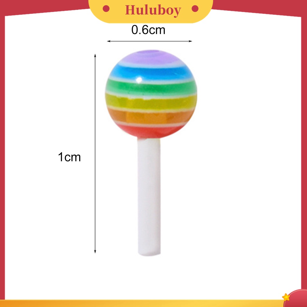 Huluboy Huluboy♡ 5pcs / Set Ornamen Permen Lolipop 3D Bahan Resin Clay Untuk Dekorasi Manicure