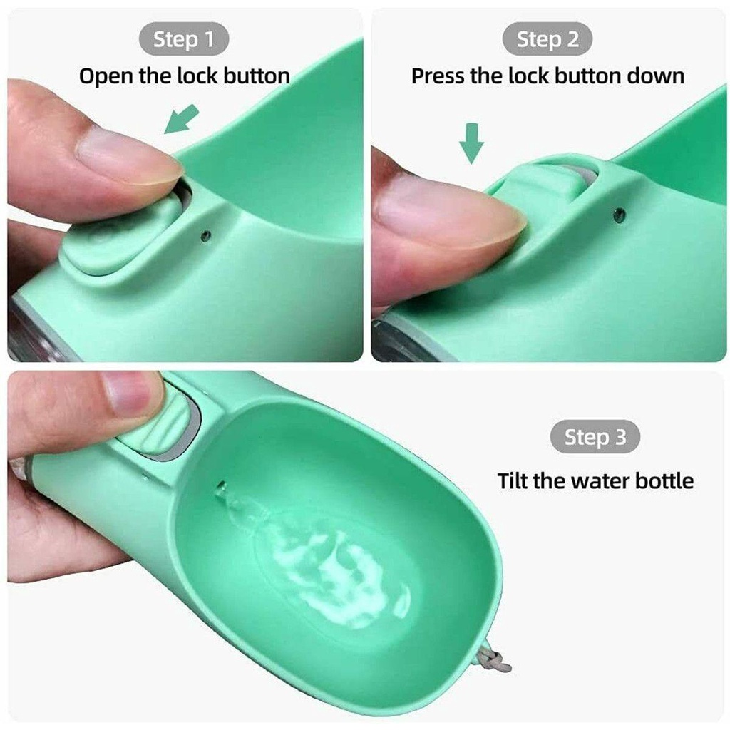 Solighter Dog Water Bottle Portable Pet Feeder Dispenser Minum Air Genggam