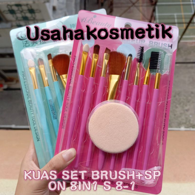 PROMO!! KUAS SET BRUSH 8 IN 1 TERMURAH BRUSH HALUS NO. S-8