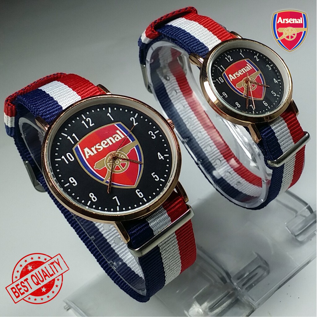 (LIMITED EDITION) JAM ARSENAL COUPLE TALI KANVAS (HITAM)