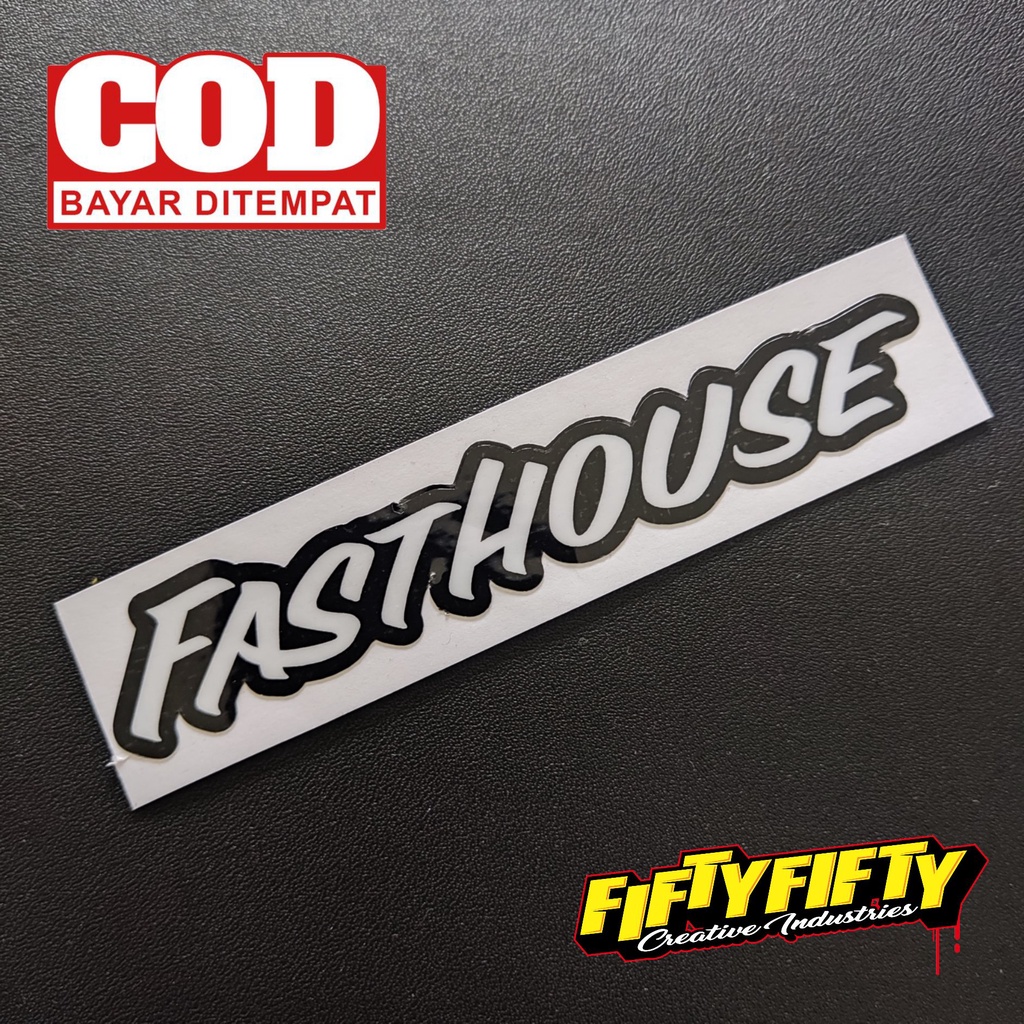 Stiker Prin Cut FASTHOUSE Stiker Printing Laminasi Glossy Stiker Motor Mobil Helm Sudah Membentuk Pola Desain