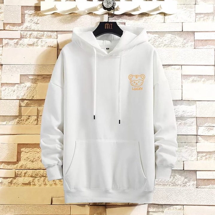 LUCKY LION SWEATER HOODIE OVERSIZE MAT FLEECE ( MR )