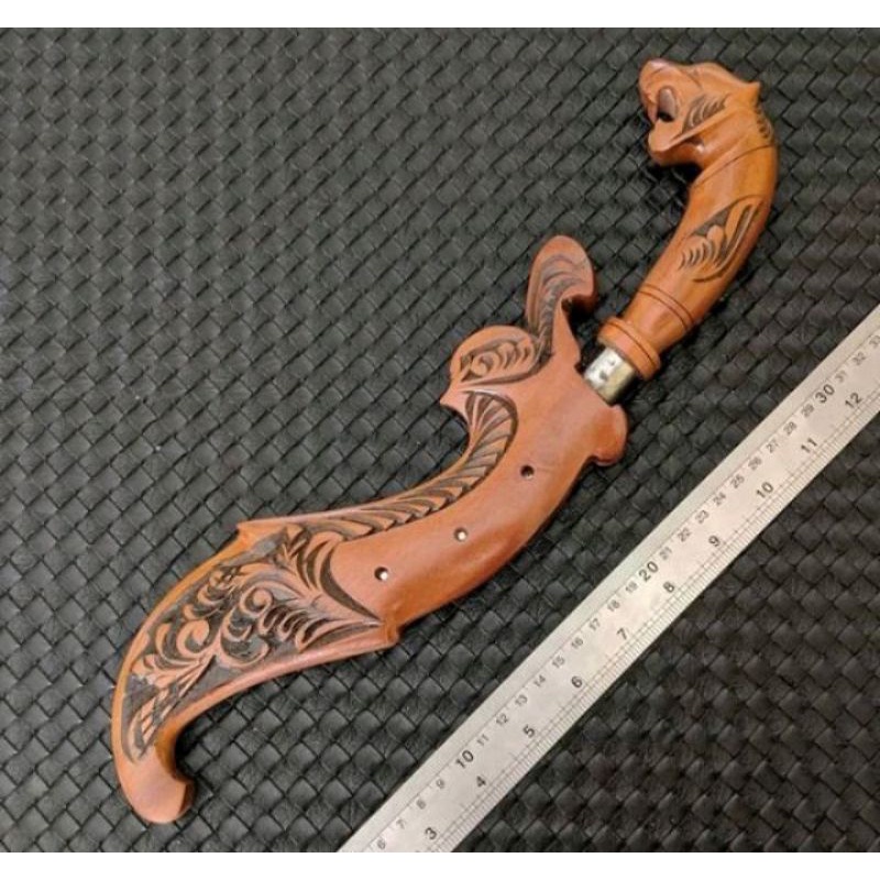 Hiasan dinding kujang macan siliwangi jumbo baja per