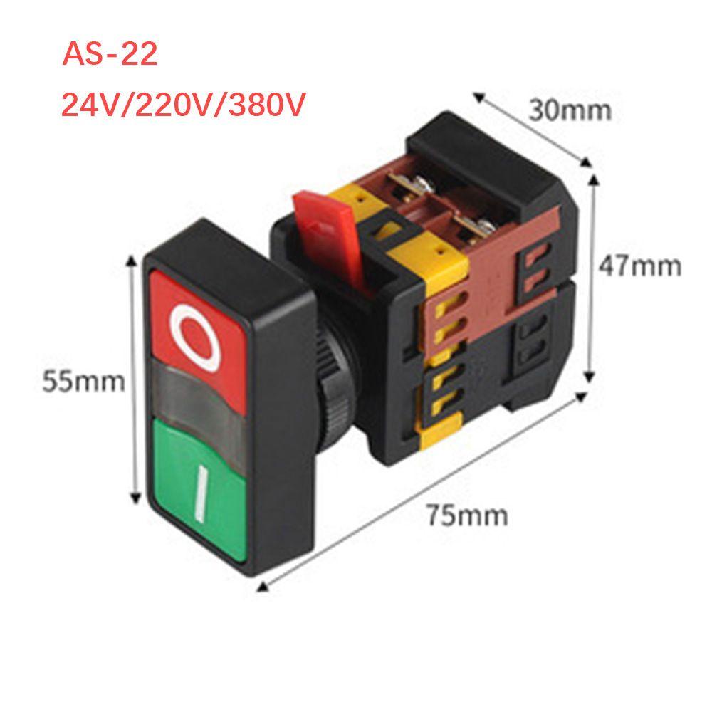 As-22 SOLIGHTER Tombol Tekan ON / OFF 1NO 1NC 24V / 220V / 380V