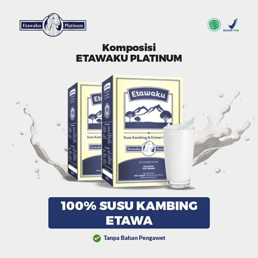 Etawaku Platimun Original Susu Kambing Etawa Murni Anti Alergi Terapi Jantung Halal BPOM