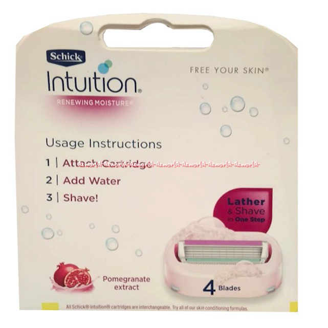 Schick Intuition Renewing Moisture 3 Cartridge Pisau Cukur wanita Perempuan Refill