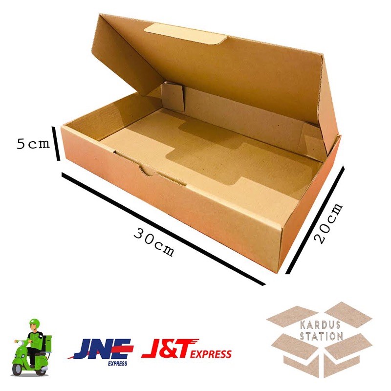 

kardus die cut polos ukuran 30x20x5 cm