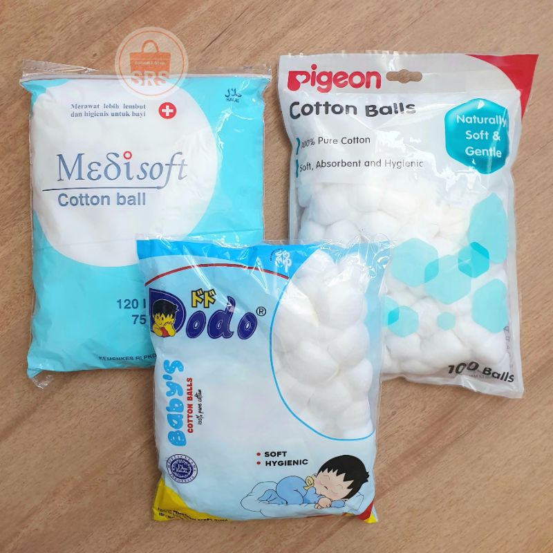 Kapas Medisoft Cotton Ball 120 Balls / Dodo 100 Ball Kapas Lembut Bayi / Kapas Bulat