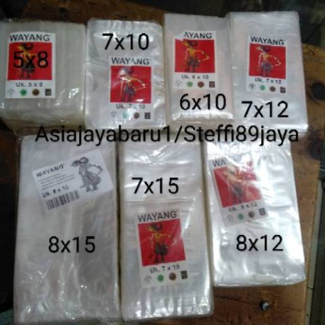  Plastik  PP Wayang  uk Kecil 5x8 6x10 7x10 7x12 7x15 