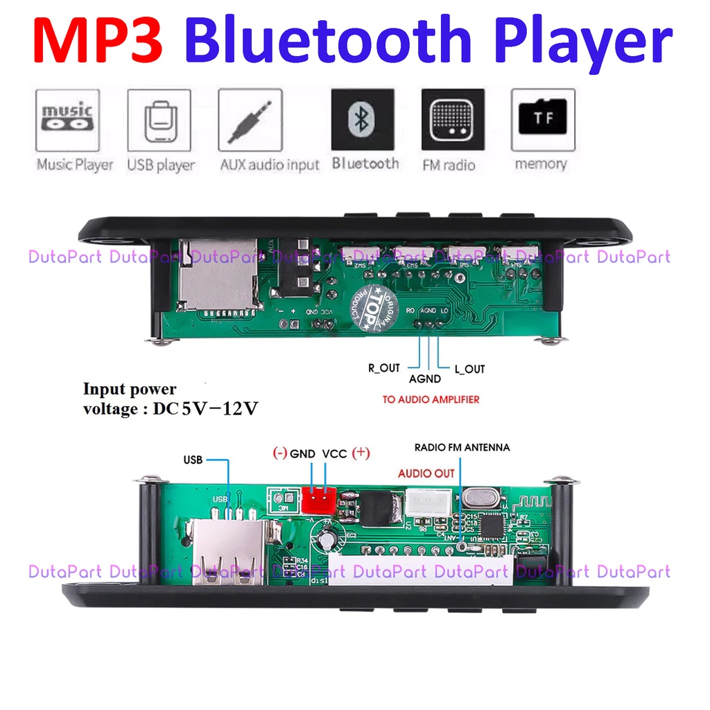 MP3 Bluetooth Player Module Modul Kit Radio FM USB TF SD AUX Remote