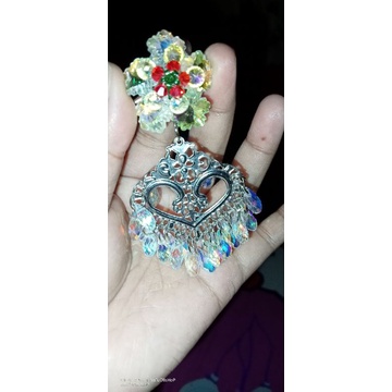 Bros bunga juntai full kristal Swarovski asli Austria original