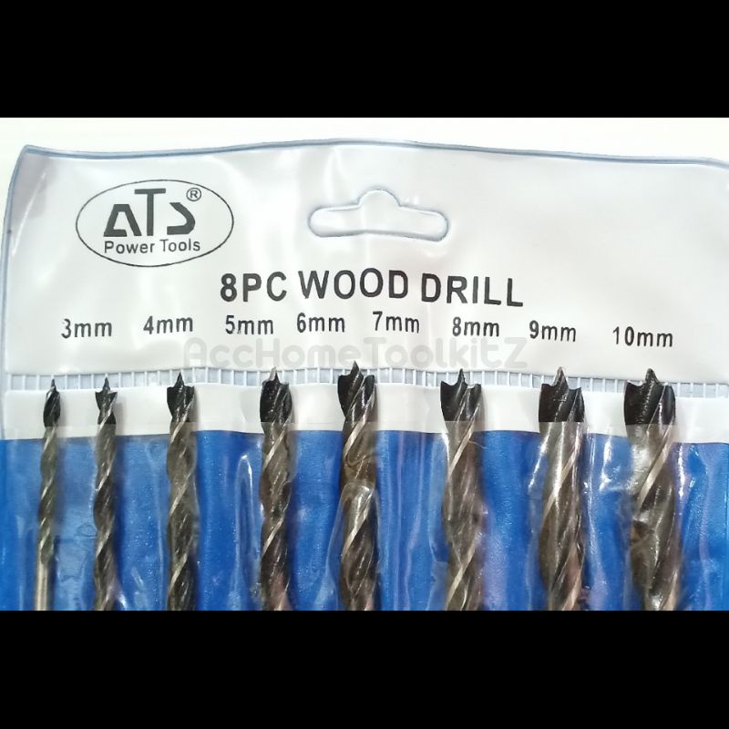 Mata Bor Kayu 1 set isi 8 merek ATS Wood Drill