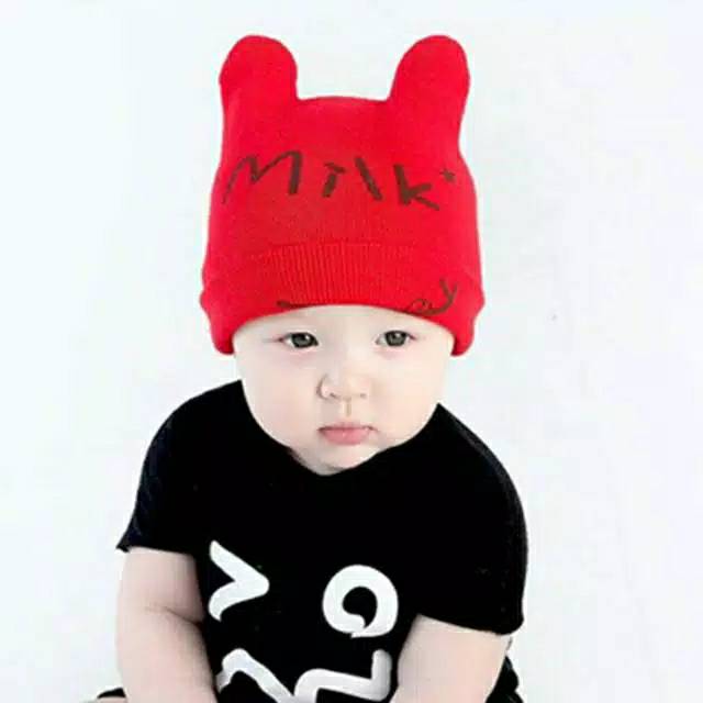 Kupluk Baby Milk , Topi Rajut Bayi Import , Topi Bayi Milk