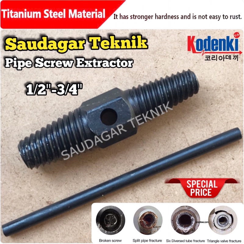 Alat Pembuka Keran Patah Dalam Buka Keran Patah Pencabut Pipa Kran Rusak Pipe Screw Extractor