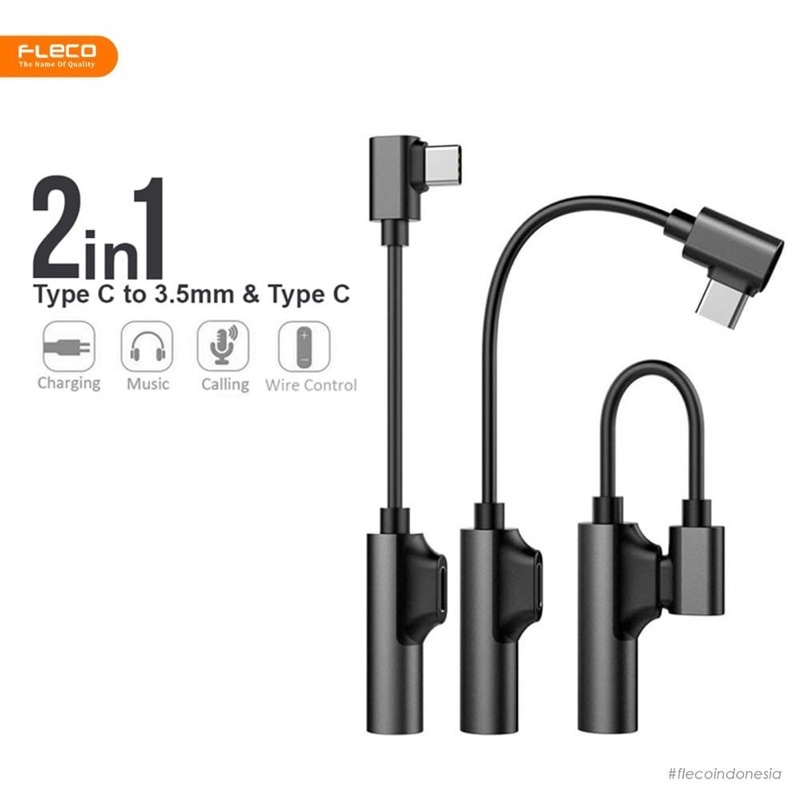 SPILITTER FLECO 2IN1 TYPE C TO TYPE C 3.5MM BISA JADI GANTUNGAN KUNCI