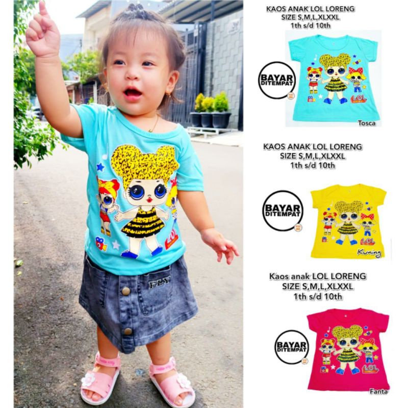 KAOS ANAK PEREMPUAN / BAJU ANAK PEREMPUAN MOTIF LORENG .JDS