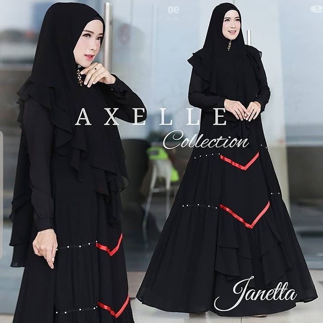 AXELLE SYARI PLUS KHIMAR DOUBLE LAYER SIZE 2022 / GAMIS SYARI PREMIUM / GAMIS SYARI CERUTY BABY DOLL