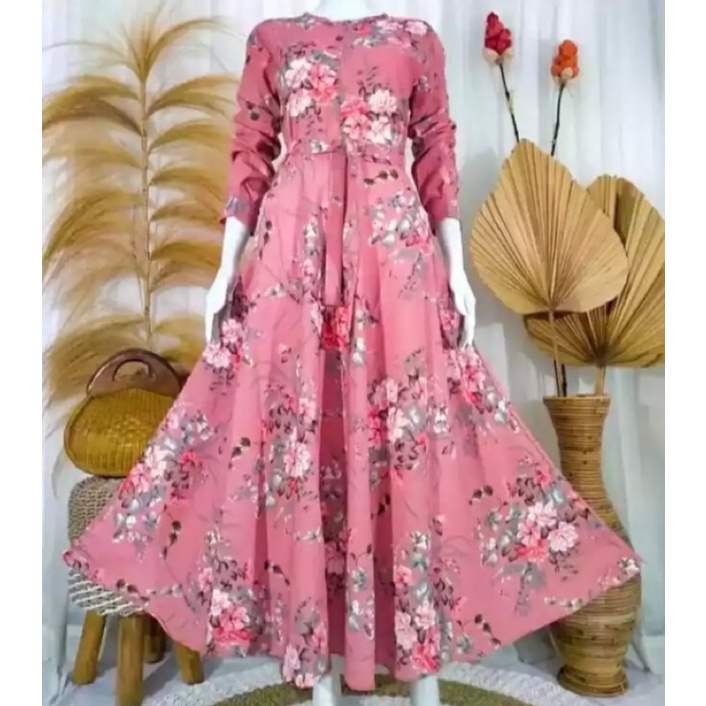 Gamis Motif Bunga Sakura// Gamis Bunga Sakura Terbestseller// Gamis Motif Terlaris// Dress Motif Bun