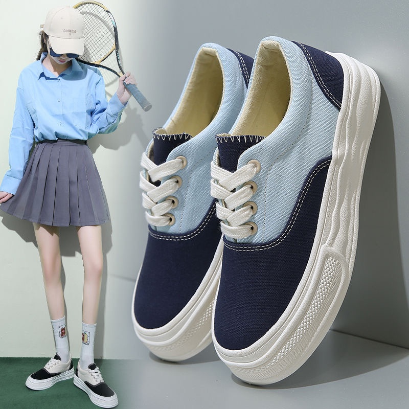 Sepatu Cewek Original Simple Casual Pelajar Hangout Terbaru Fashionable Sepatu Wanita Import Canvas Bagus