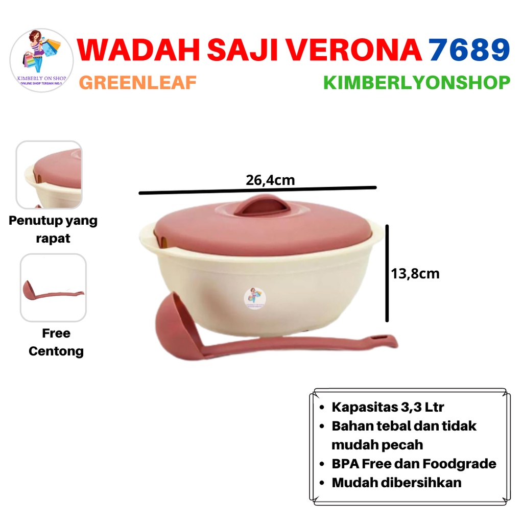 Wadah Saji Food Storage Verona 3,3 Liter 7689 Green Leaf