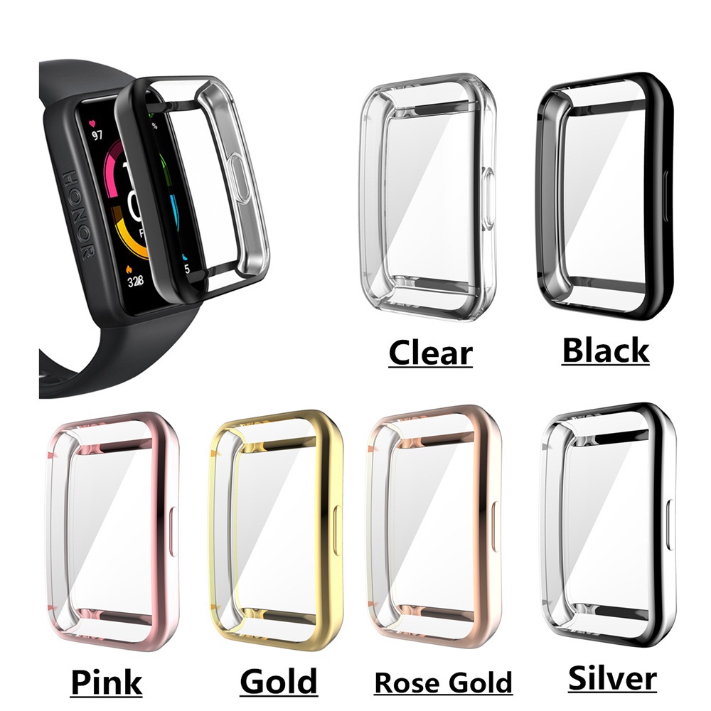 Casing Belakang Soft Case Bahan Tpu Silikon Aneka Warna Untuk Huawei Honor Band 6