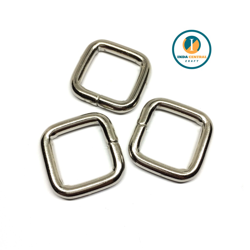 RING KOTAK GESPER TAS BESI 2.0 CM TEBAL NIKEL