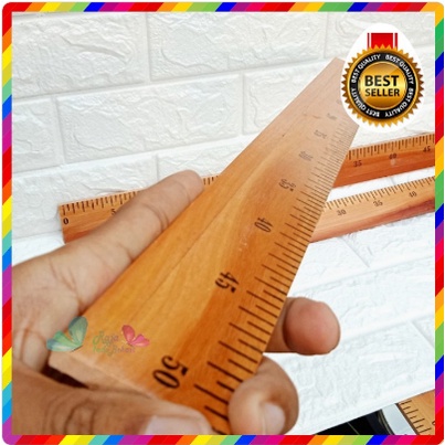 Penggaris Kayu 50cm Panjang 0.5 M Penggaris Mistar Tebal Papan Tulis / Penggaris Kayu 1 Meter 100 Cm