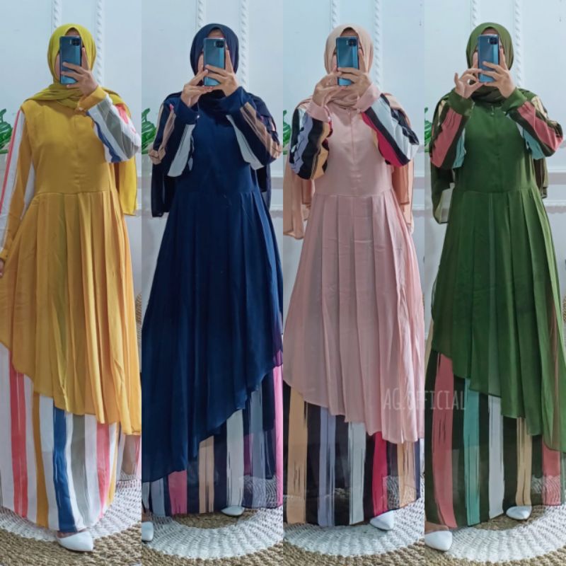 GAMIS PELANGI MAXY MUSLIM/DRESS PANJANG PELANGI MAXY HIJAB KEKINIAN