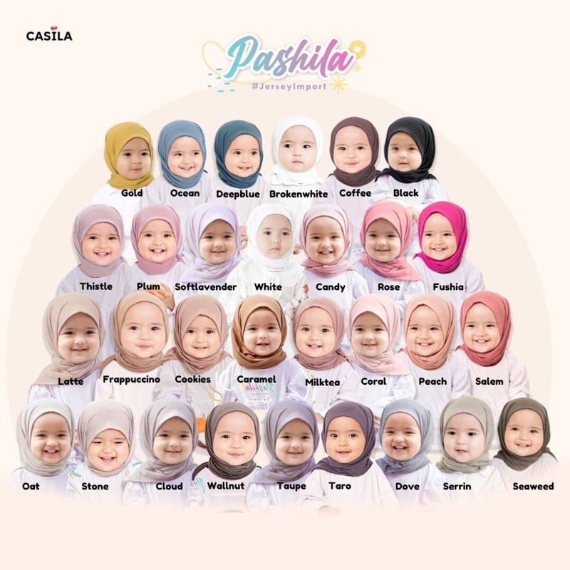 [0-8 TAHUN] HIJAB PASHMINA ANAK BY CASILA / HIJAB ANAK BRANDED / HIJAB BAYI BRANDED / JILBAB ANAK JI