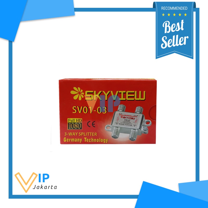Terjamin Skyview Splitter 3 Way SV-03 Cabang Antena UHF Parabola VIP