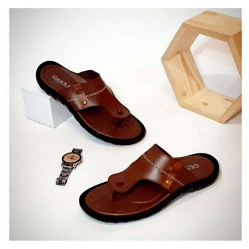 sandal pria kulit asli sandal laki laki papirut garut sol premium