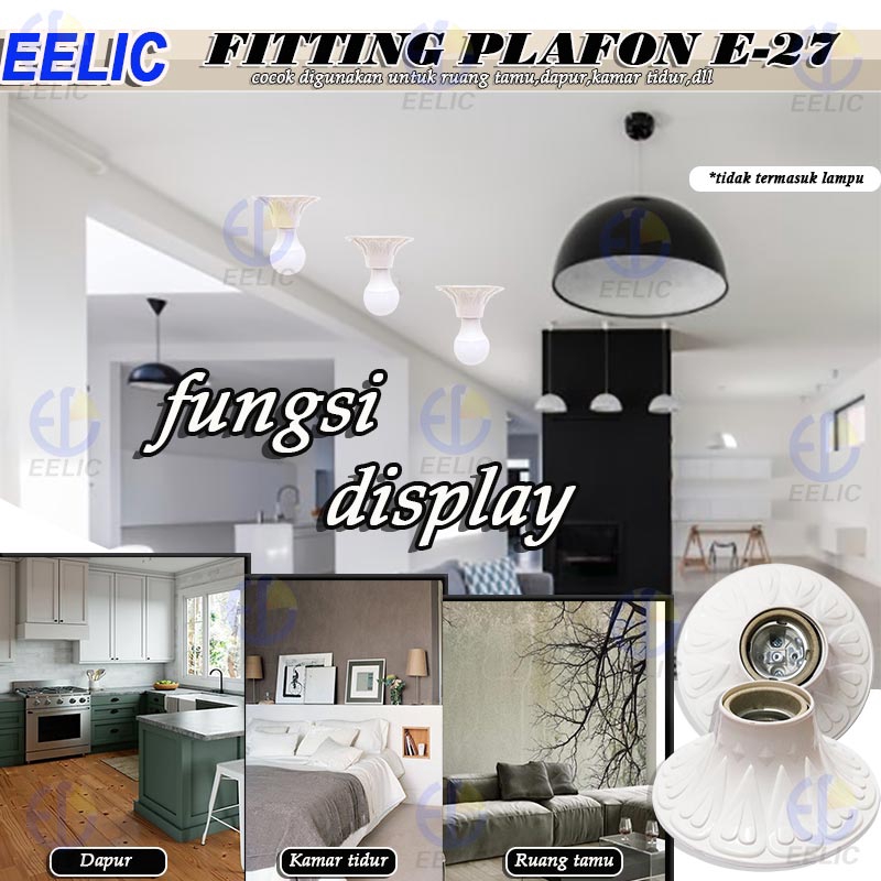 EELIC FIG-811 fitting plafon E-27 fitting lampu bulat motif love
