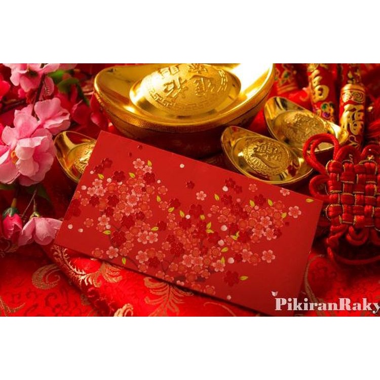 Senada Victory  Kertas Amplop Angpau Tebal /Angpau Hongbau Wedding Sangjit Panjang 17 x9/Amplop Pernikahan Suang Xuang Xi Merah Panjang