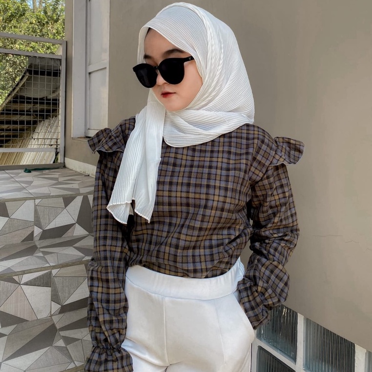 RUBI TOP TARTAN PREMIUM / YUNA BLOUSE / FILDHA TOP / BLOUSE MUSLIM / BLOUSE WANITA