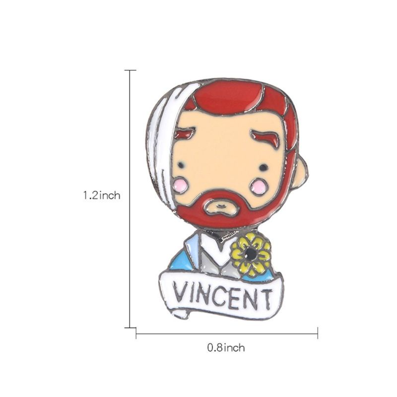 Siy Bros Pin Desain Figure Rock Vincent Human Us Terkenal Untuk Dekorasi Tas Ransel / Jaket / Pakaian