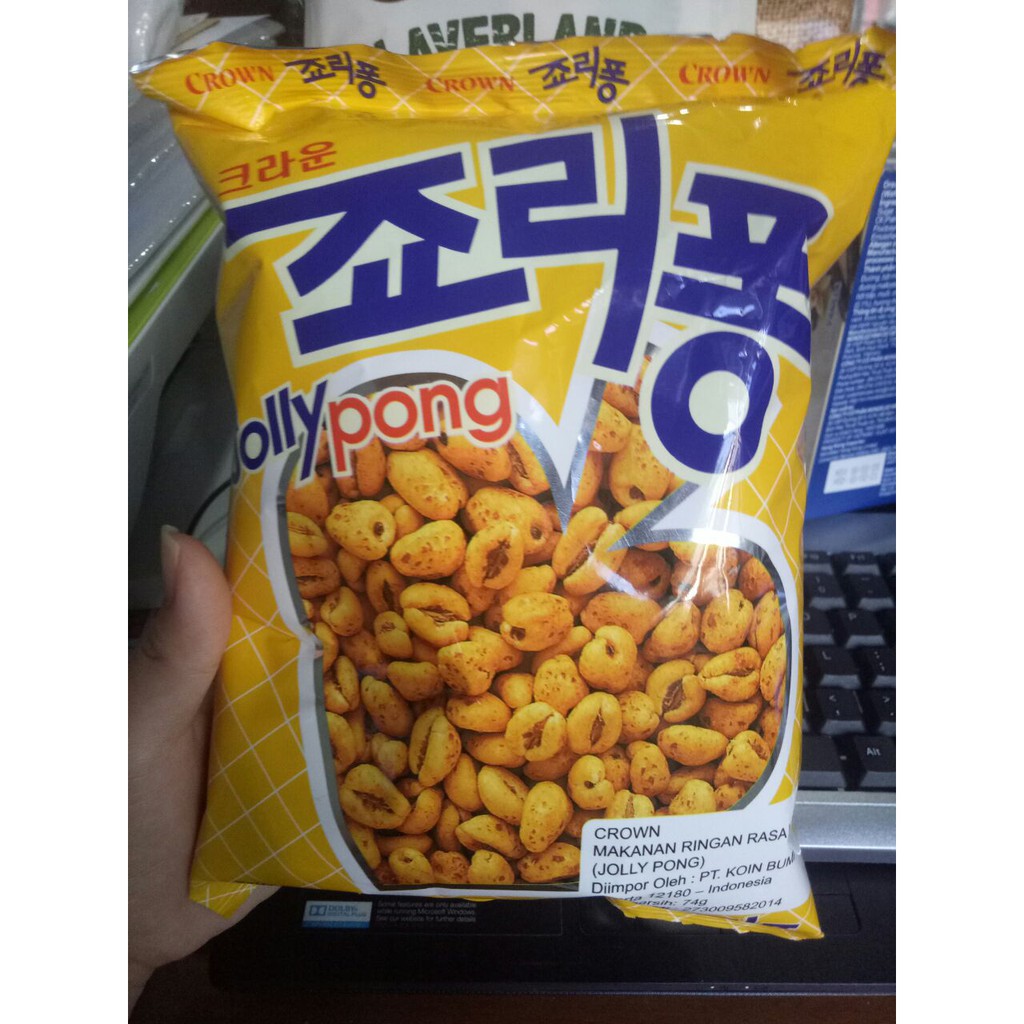 

Crown Corn Jolly Pong Snack Korea Rasa Kacang