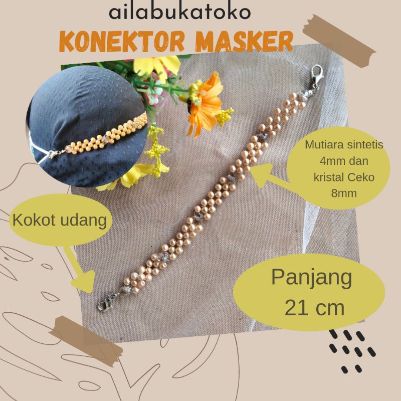 Aksesoris Asesoris Konektor Conector Konector Penyambung Masker Hijab Mutiara Kristal