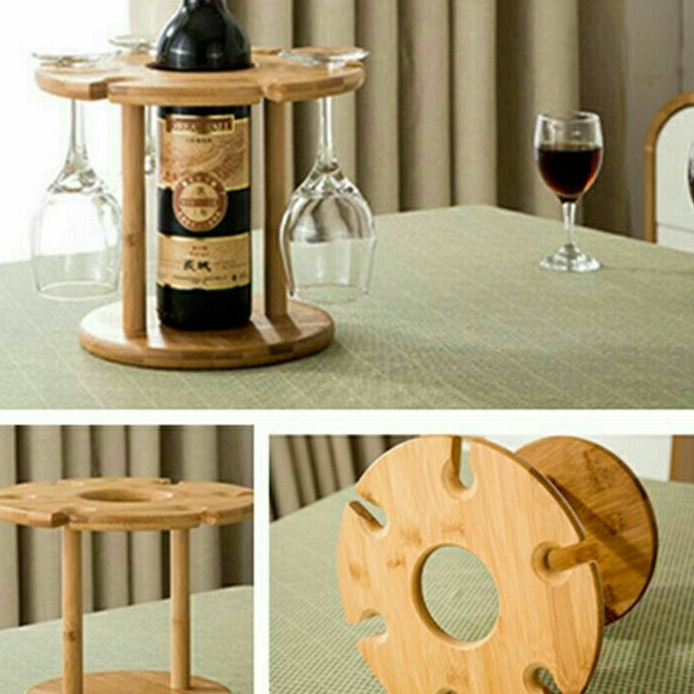 WINE RACK 25x21cm 1 wine bottle 6 wine glasses