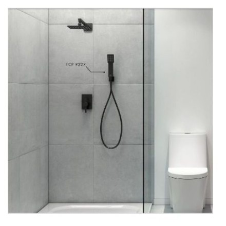 PALOMA SHOWER TANAM PANAS DINGIN SET HEAD SHOWER FCP 9227 HITAM BLACK
