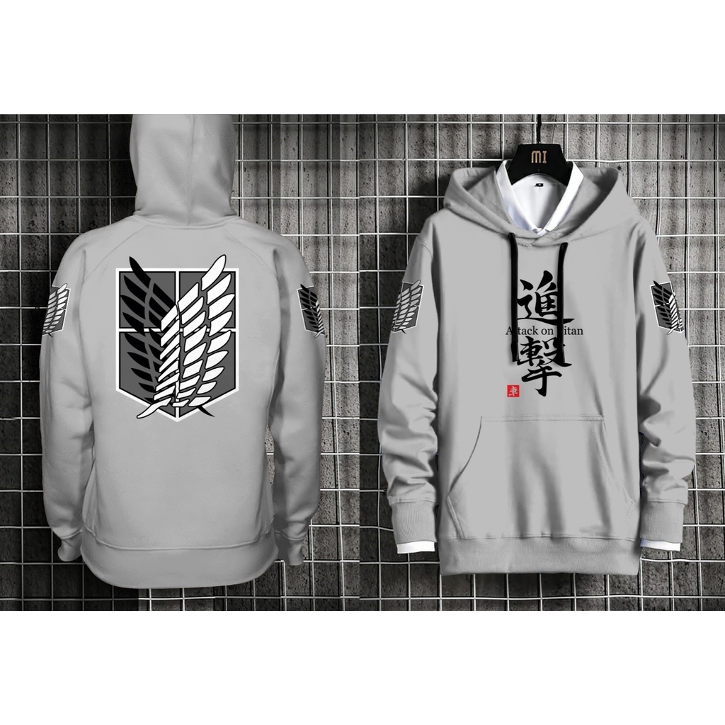 Hoodie Attack on Titan / Hoodie Anime / Jaket Pria |  Yu Taka