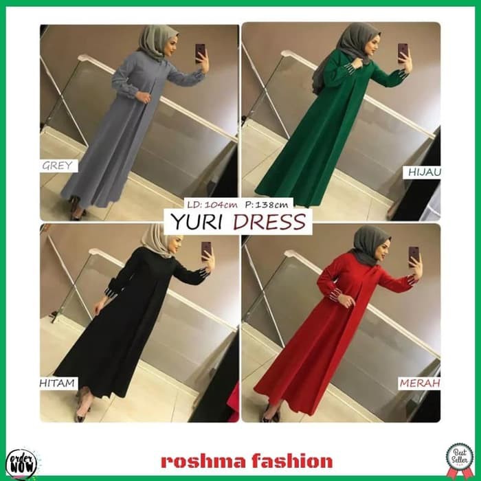 Promo GAMIS YURI DRESS MUSLIM FASHION MUSLIM WANITA TERLARIS Murah