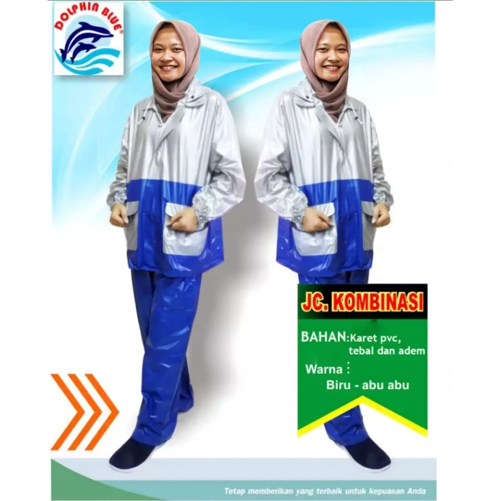 Jas Hujan Dolphin New Kombinasi Setelan Jaket Celana Scotchlight Mantel Murah Berkualitas