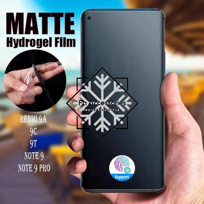 FA ANTI GORES JELLY HYDROGEL MATTE XIAOMI REDMI NOTE 9 9A 9C 9T 9PRO FULL SCREEN PROTECTOR SHOCK PRO