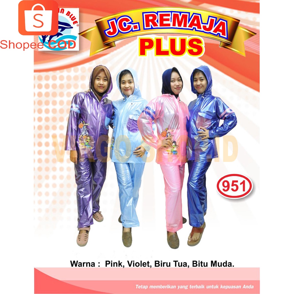 Jas Hujan Dolphin Blue 951 Remaja Plus Setelan Celana / Jas Hujan Remaja / Jas Hujan Karet / Jas Hujan Setelan / Jas Hujan Jaket Celana / Mantel Hujan / Mantel / Jas Ujan / Jaket